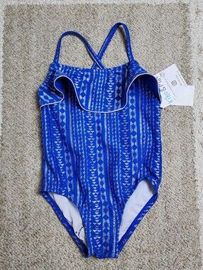 Kiko & Max Girls Ruffle One Piece Swimsuit NWT Size 2T Blue